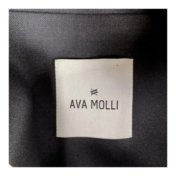 Ava Molli Wool Top Jacket 3/4 Sleeve Button Front Black White Womens Small - Picture 6 of 8